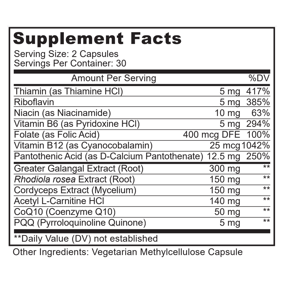 inergyPLUS bottle back Vegetarian MethylCellulose Capsule Label